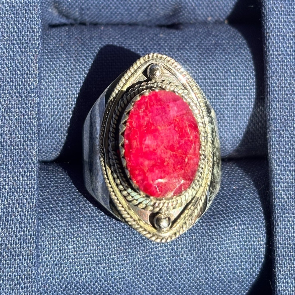 Ruby and 925 Silver Ring New